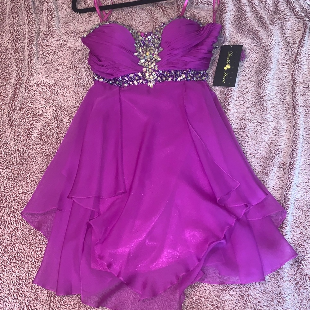 Purple blinged out layered dress